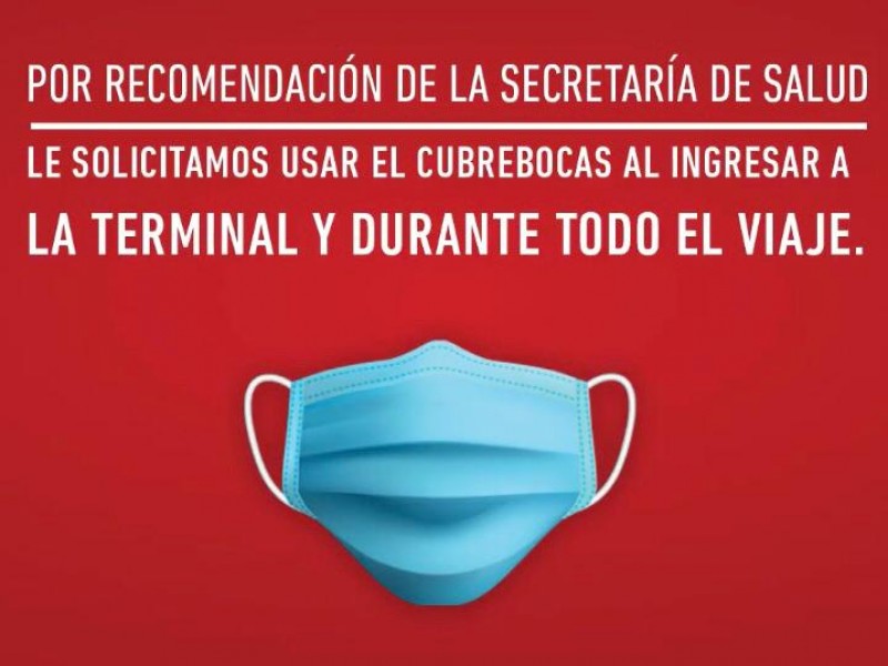 Cubrebocas es obligatorio para ingresar a central de autobuses