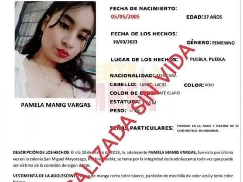 Cuerpo encontrado en Cuautlancingo era de menor desaparecida en Mayorazgo