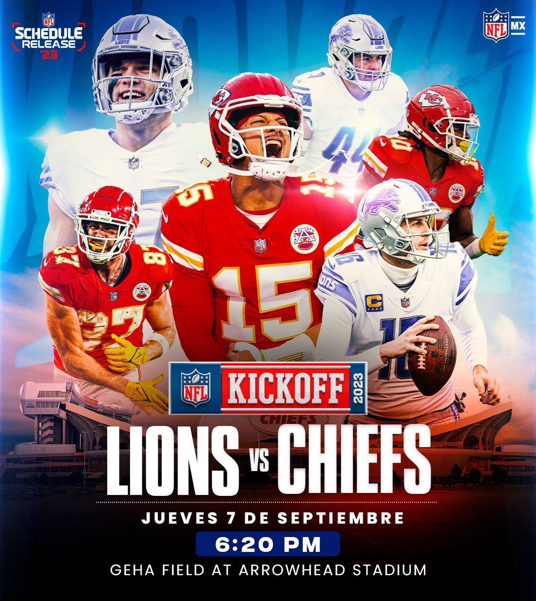 ChiefsLions abrirá la temporada 2023 de la NFL
