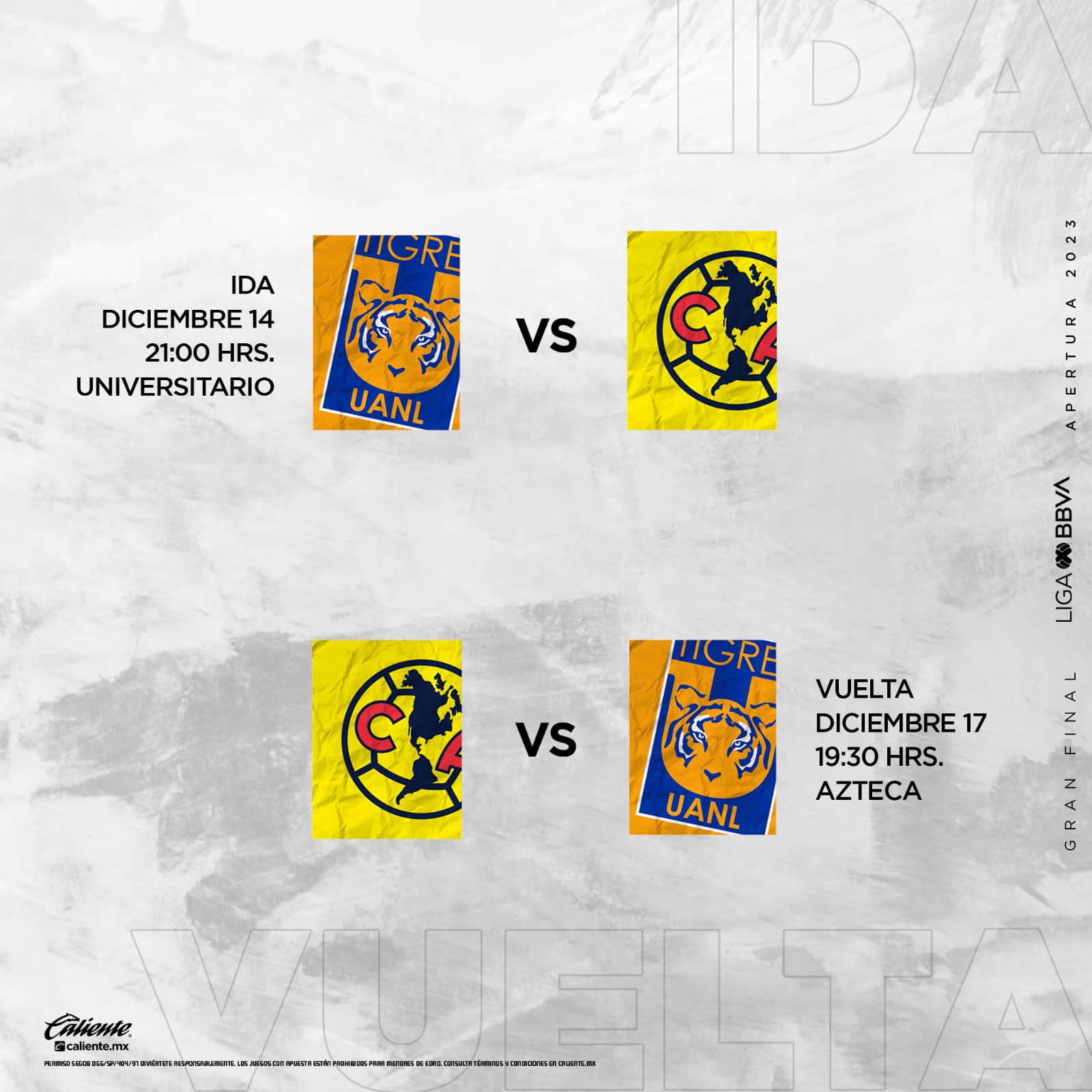 Este domingo habrá campeón, a qué hora y en qué canales puedes ver el duelo  América Vs. Tigres