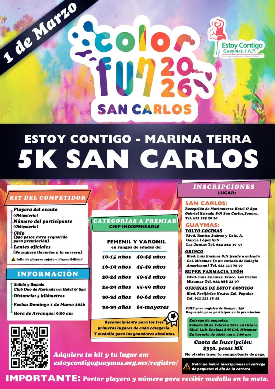 Invitan a participar en la Carrera Color Fun 5K 2026 | Meganoticias
