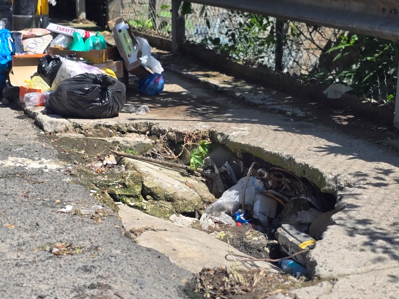 ¡Cuidado peatones! Colapso de banquetas sobre Av. Insurgentes