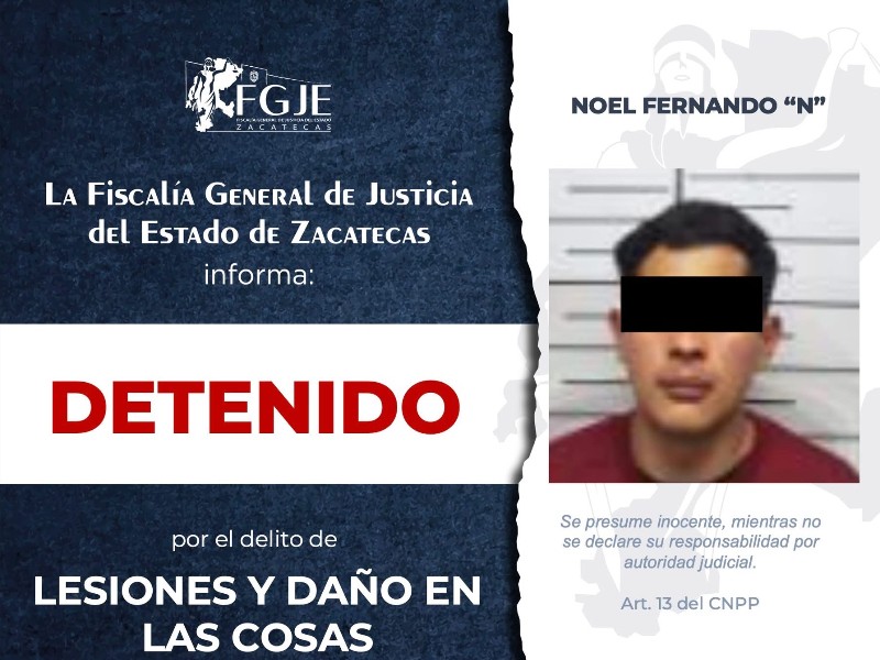 Cumplimentan órdenes de aprehensión en Fresnillo y Guadalupe