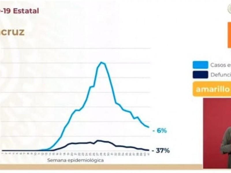 Curva epidémica en Veracruz en descenso