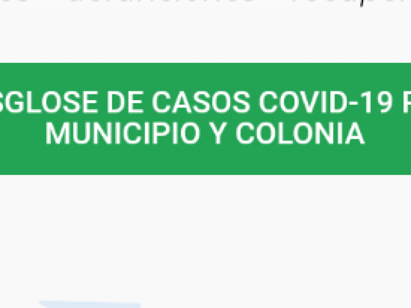 Dan a conocer desglose de casos covid-19 por colonias