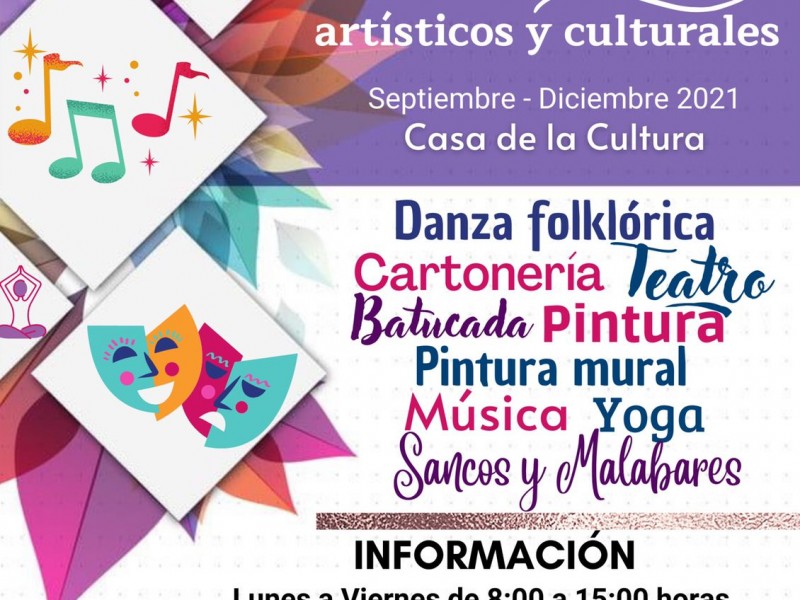 Dan inicio a talleres artísticos en Casa de la Cultura