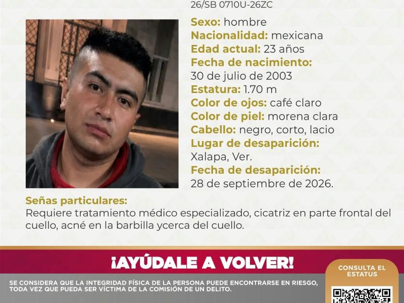 Daniel salió a una cita médica y desapareció en Xalapa
