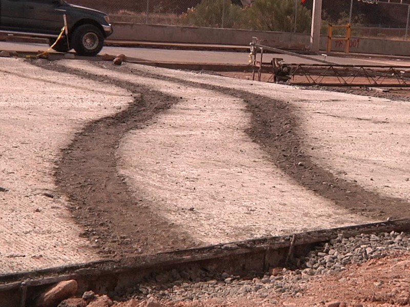 Daños en obra de pavimentación