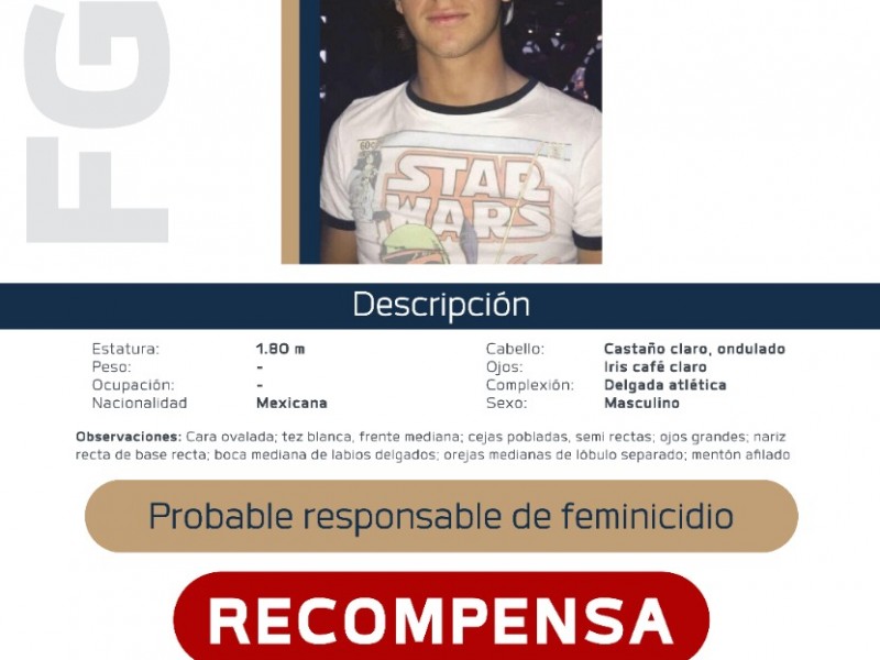 De 1mdp, recompensa por ubicar a presunto asesino de Jessica