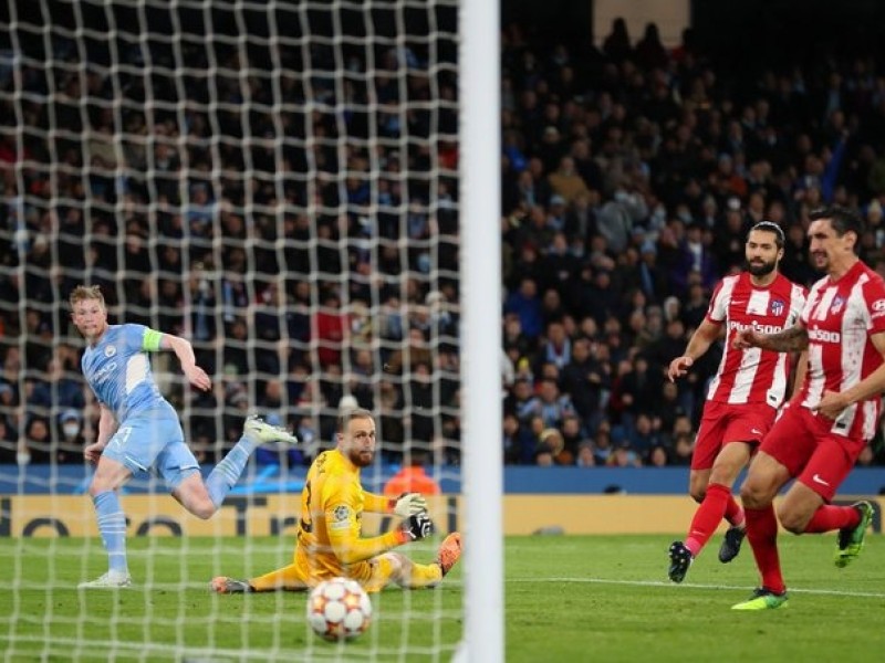 De Bruyne adelanta al City 1-0 contra Atlético de Madrid