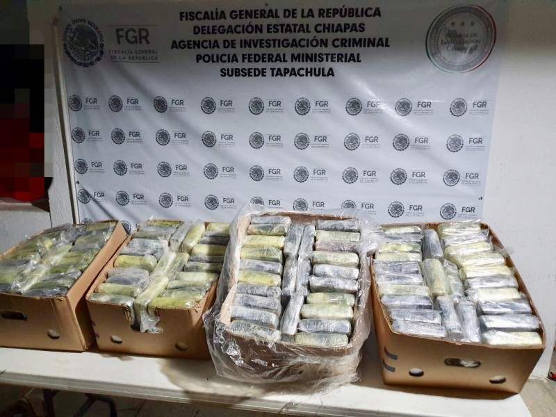 Decomisa FGR 100kg de droga en Chiapas
