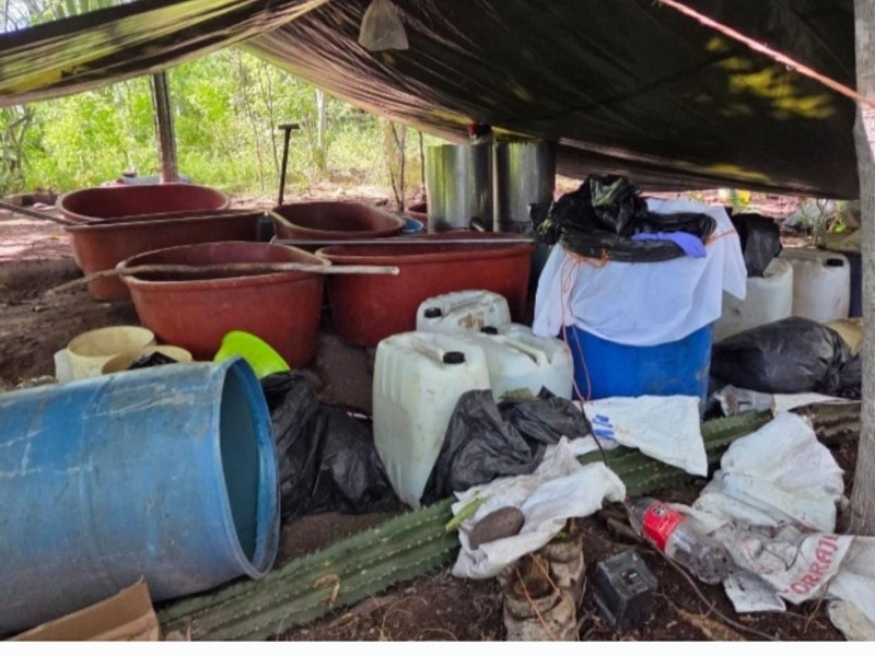 Decomisan armas, drogas y destruyen un narcolaboratorio en diferentes municipios de Sinaloa