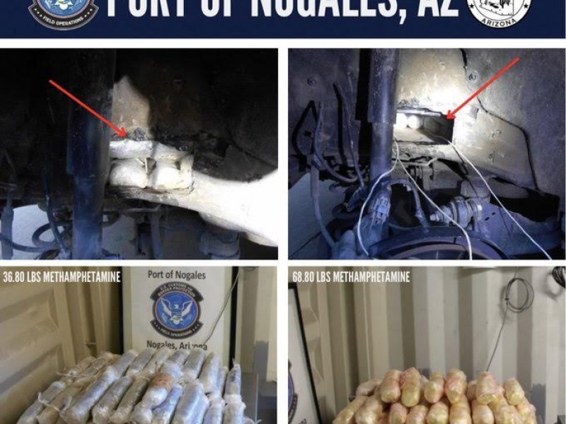 Decomisan metanfetamina en puerta internacional de Nogales, Arizona
