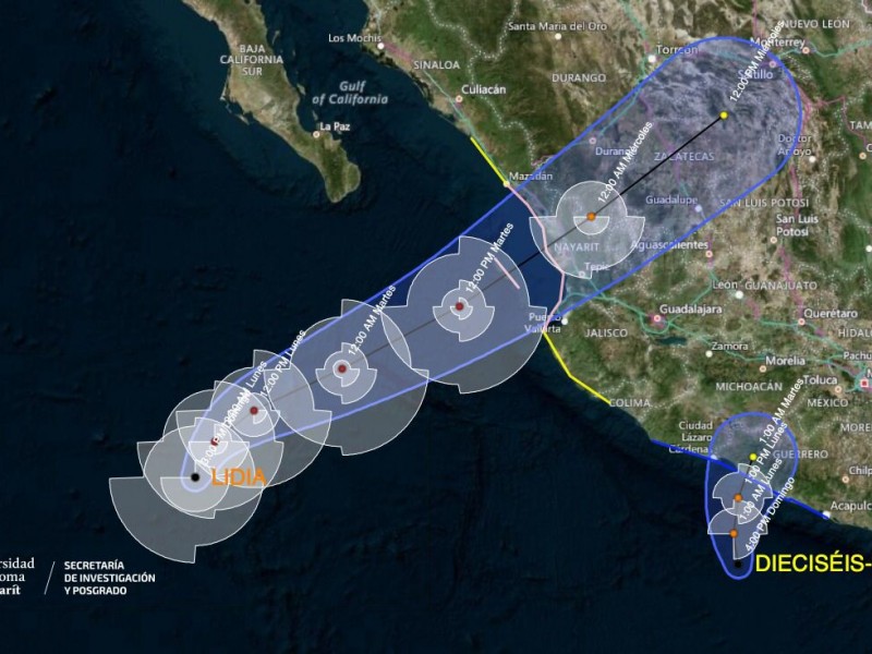 Definen zona de alerta por Tormenta Tropical Lidia