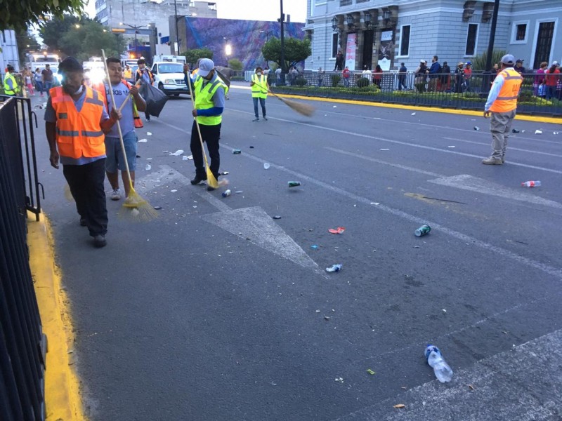 Dejan centro de Guadalajara limpio tras Romería