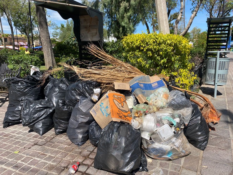 Dejan gran cantidad de basura en jardín de San Miguel