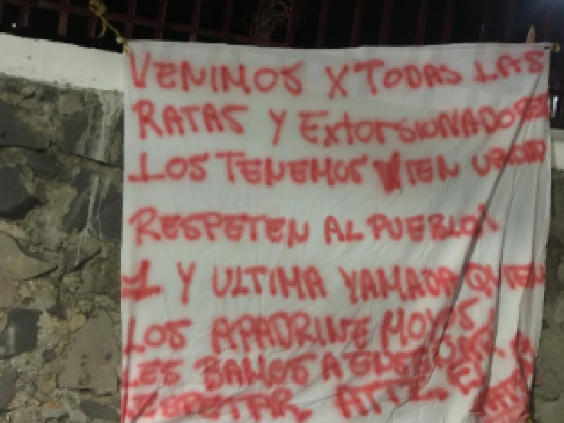 Dejan mensaje de advertencia para delincuentes en San Martín Texmelucan