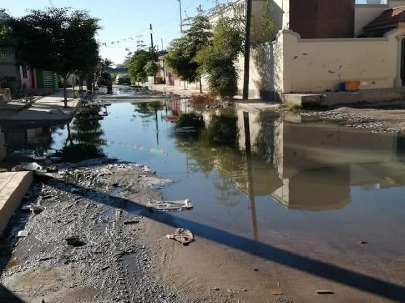 Denuncian ciudadanos colapso de drenaje en Milpas Viejas, Tecuala