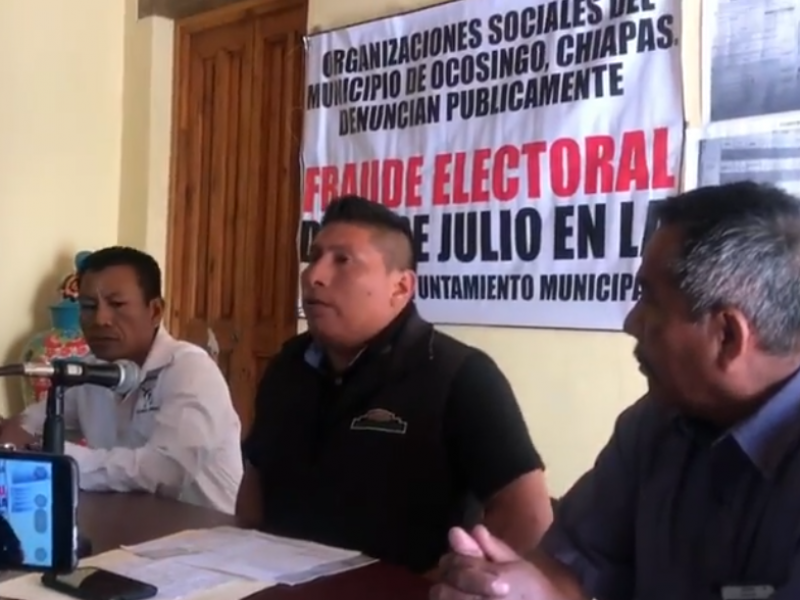 Denuncian fraude electoral en Ocosingo