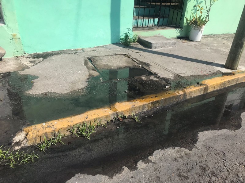 Denuncian fuga de agua negras en Calzada Lázaro Cárdenas