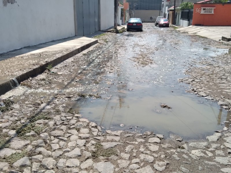 Denuncian fuga de aguas negras sin atender en calle Uruguay
