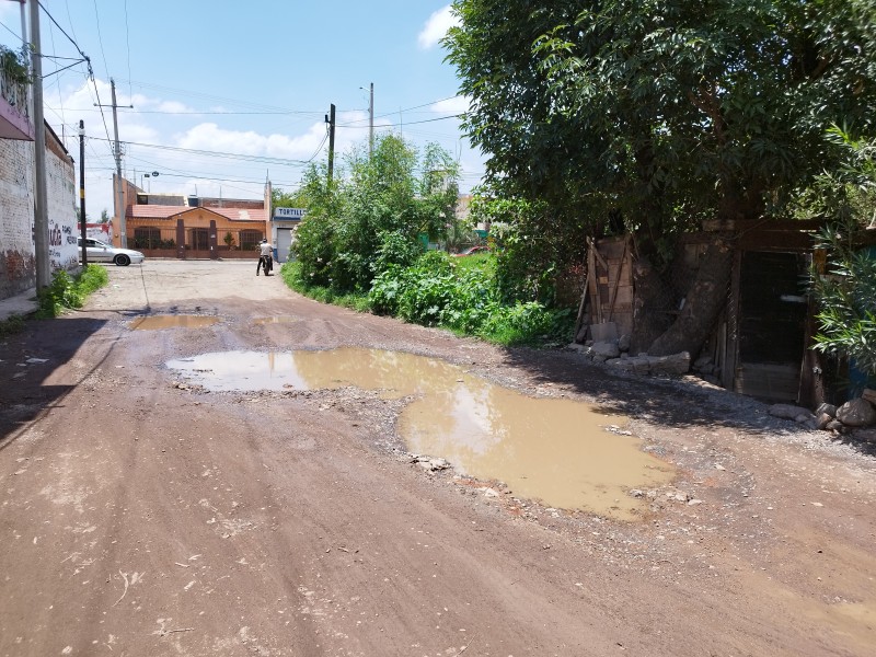 Denuncian mal estado de calle Simón Bolívar en colonia zamorana