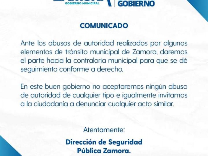 Denuncian presunto abuso de autoridad por elementos de tránsito