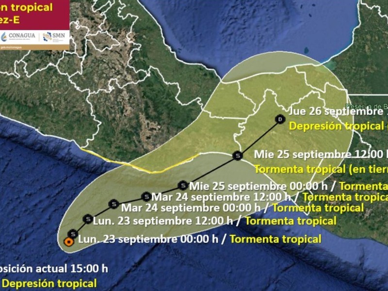 Depresión Tropical 11-E amenaza costas de Chiapas y Oaxaca