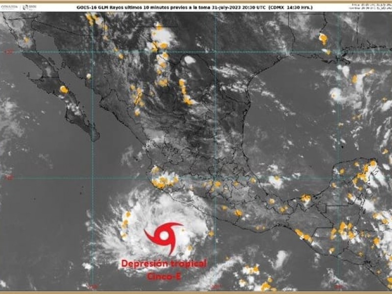 Depresión Tropical 5-E al sur de costas colimenses
