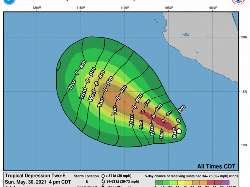 Depresión tropical del pacífico podría favorecer condiciones de lluvia