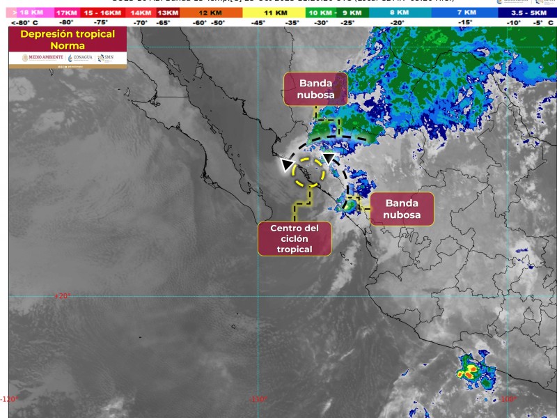 Depresión tropical “Norma” causa estragos en Sinaloa y suspende actividades