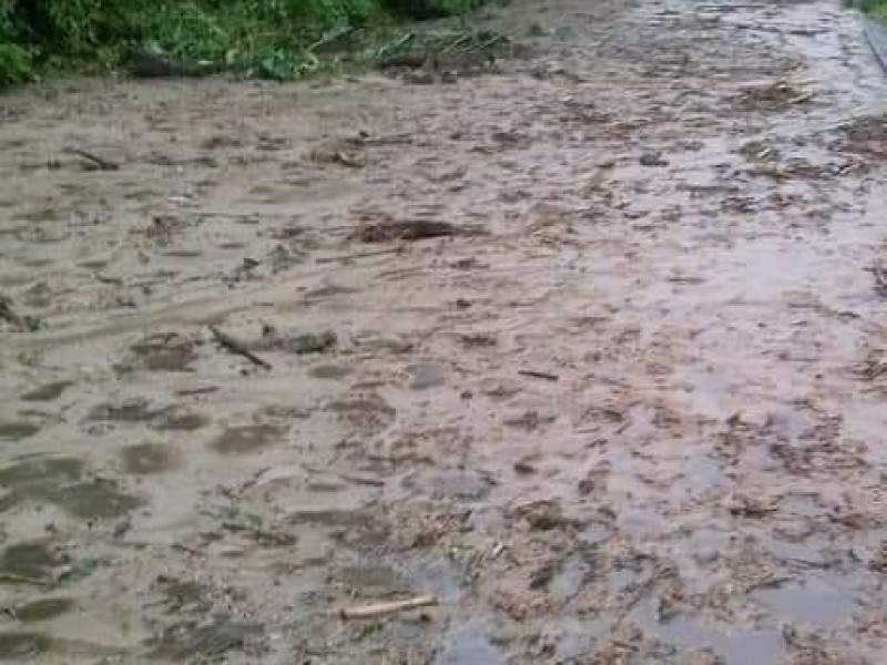 Derrumbe en tramo carretero Mapastepec