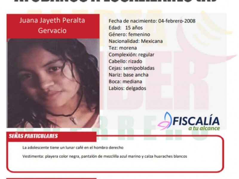 Desaparece adolescente de 15 años en Atoyac