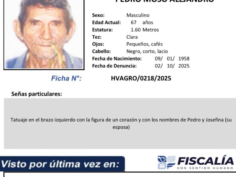 Desaparece adulto mayor en Coyuca de Benítez