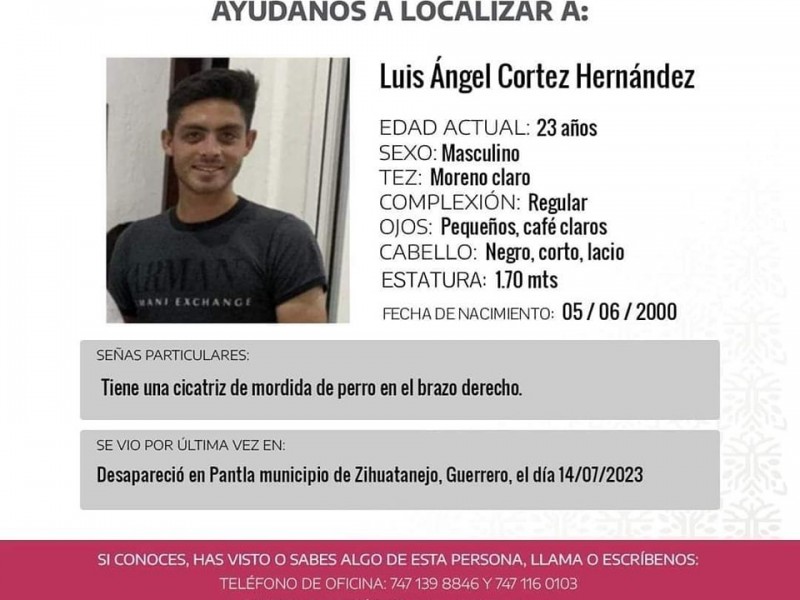Desaparece joven de 23 años en Pantla