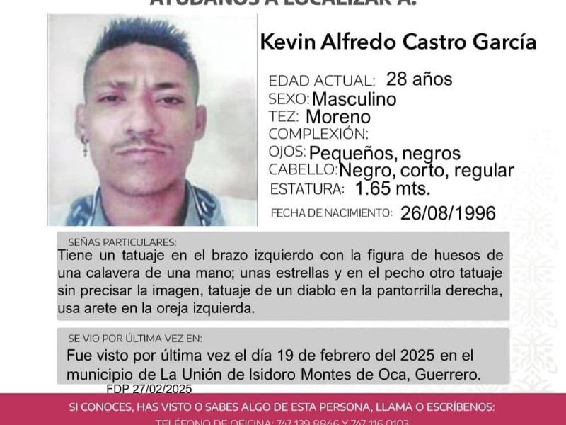 Desaparece joven de 28 años en La Unión