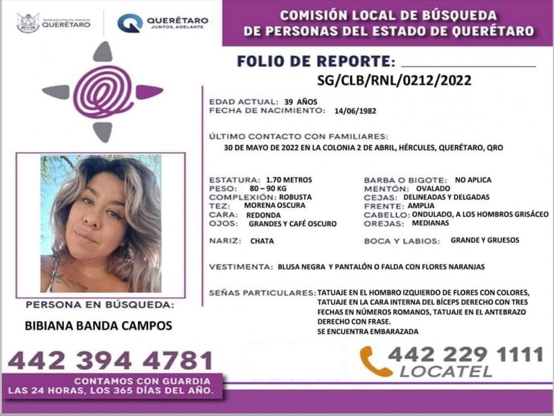 Desaparece mujer embarazada tras reportar que la iban siguiendo