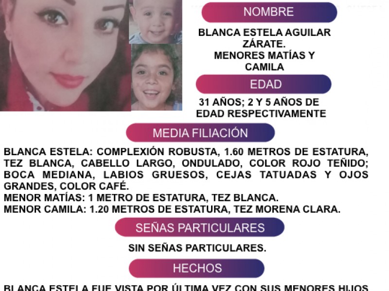 Desaparecen 2 adolescentes, 1 mujer y dos menores