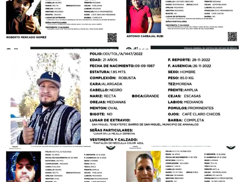 Desaparecen cinco personas en Amanalco