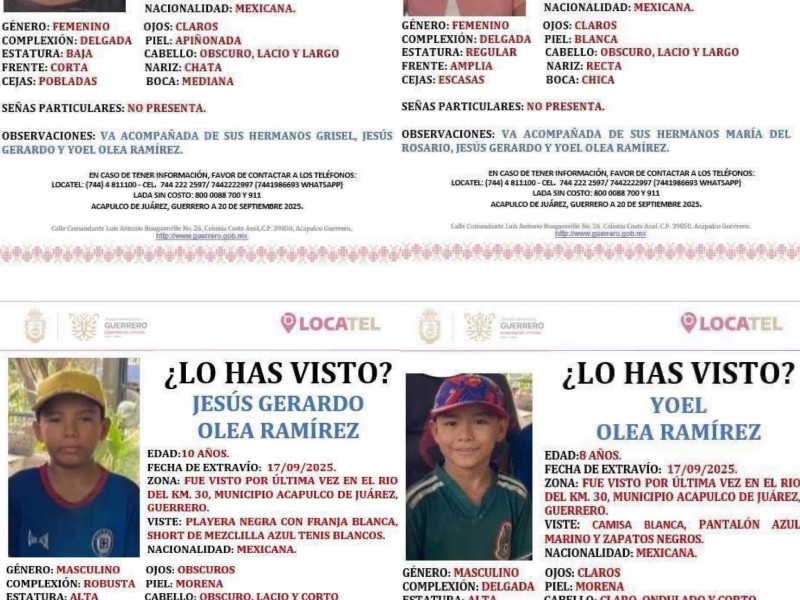 Desaparecen cuatro hermanos en el poblado Kilómetro 30, en Acapulco