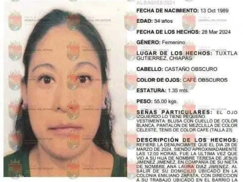Desaparecen madre e hija en Chiapas.