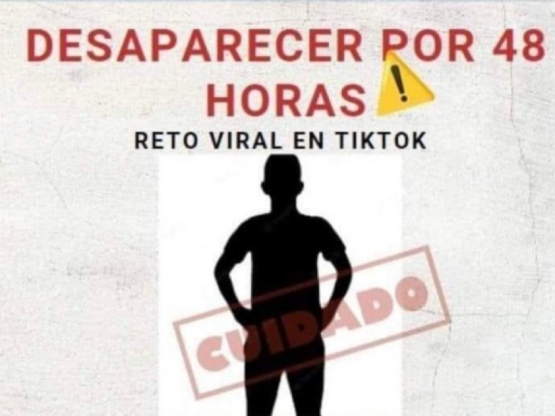 Desaparecer 48 horas, alertan por reto viral en TikTok