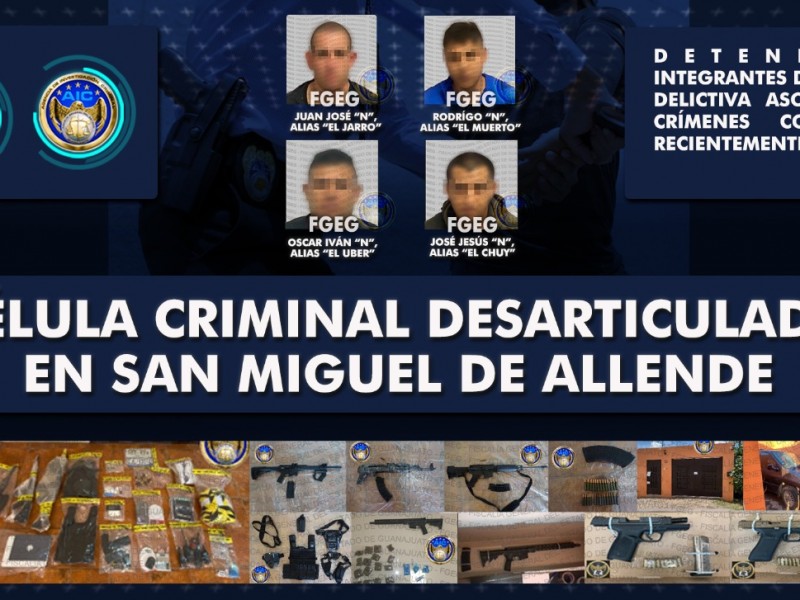 Desarticulan célula criminal homicida en San Miguel de Allende