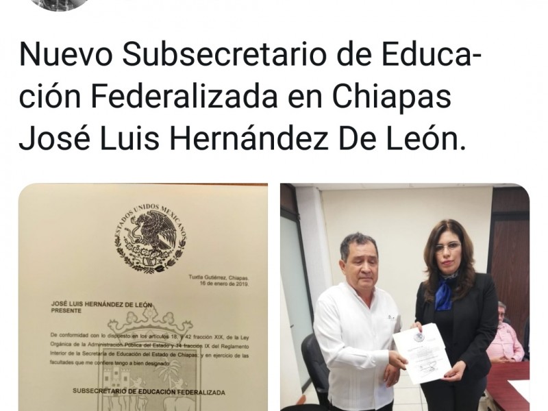 Designan subsecretarios de educación en Chiapas