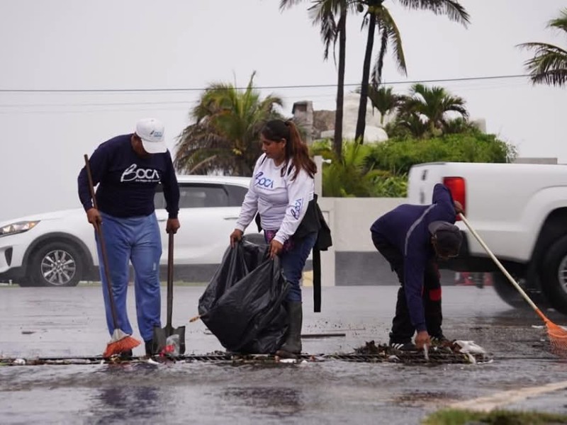 Despliegan cuadrillas por lluvias en Boca del Río