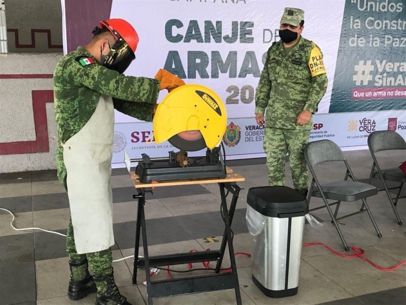 Destruyen 268 armas en Veracruz; fueron canjeadas por dinero