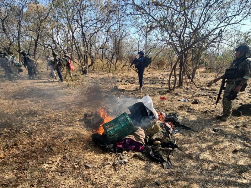 Destruyen campamento ilícito en Buenavista y aseguran 3 vehículos