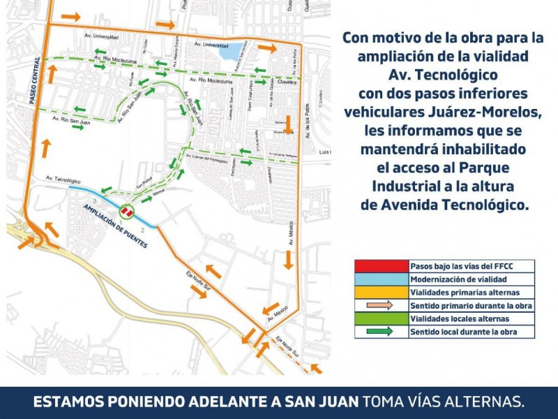 DESVIACIONES POR OBRAS EN SJR