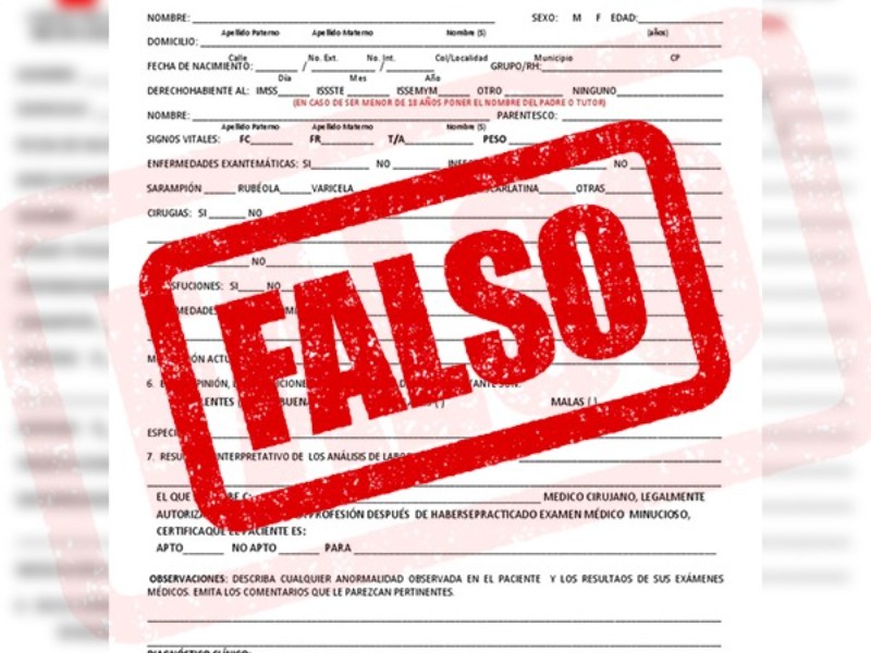 Detecta Cruz Roja Toluca certificados médicos apócrifos