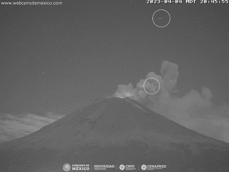 Detectan 2 objetos voladores en Volcán Popocatépetl